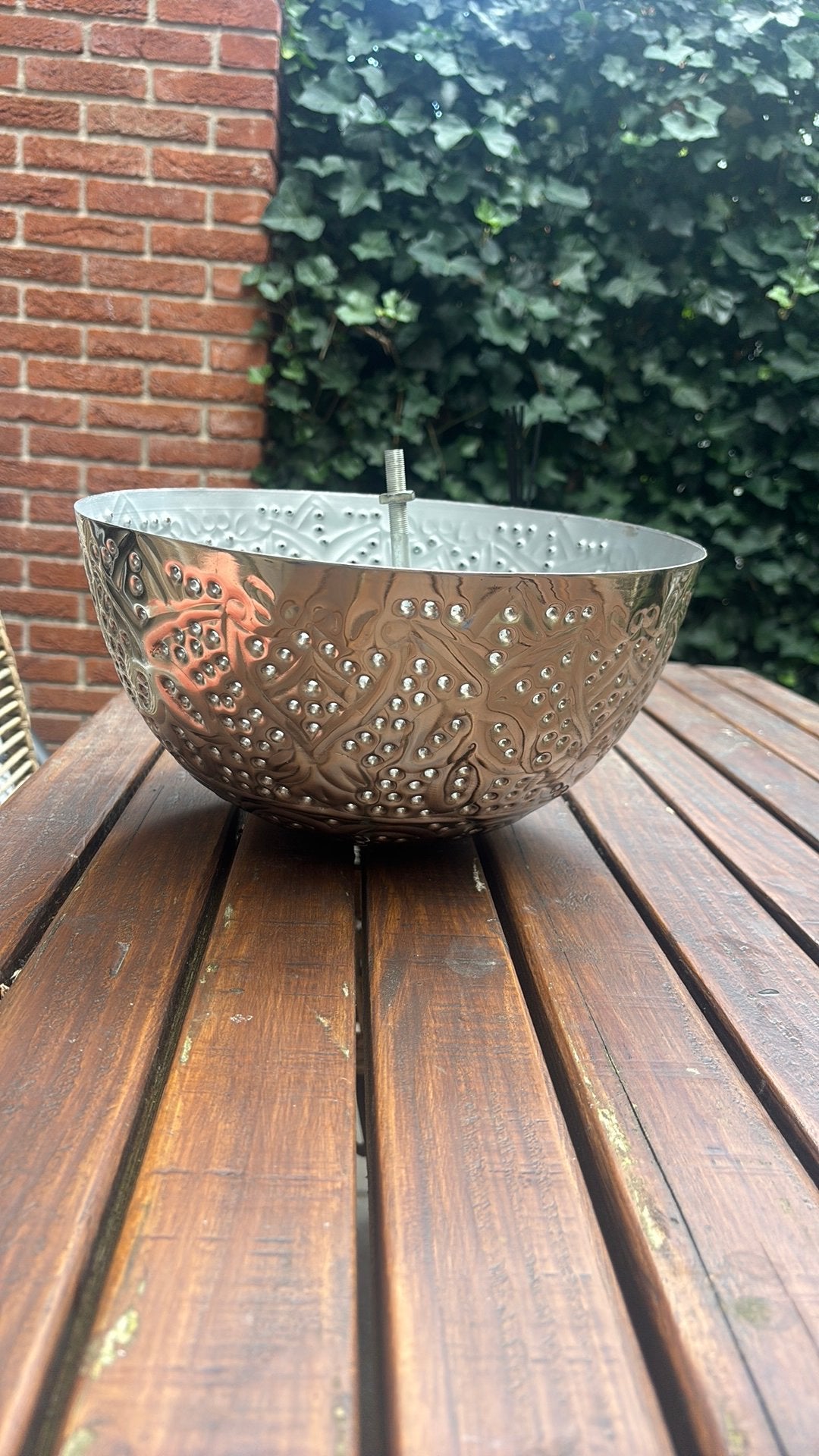 Decoratieve Plafondlamp - 30 cm diameter, 17 cm hoog, Ophalen, Gebruikt, Metaal, Plafondlamp