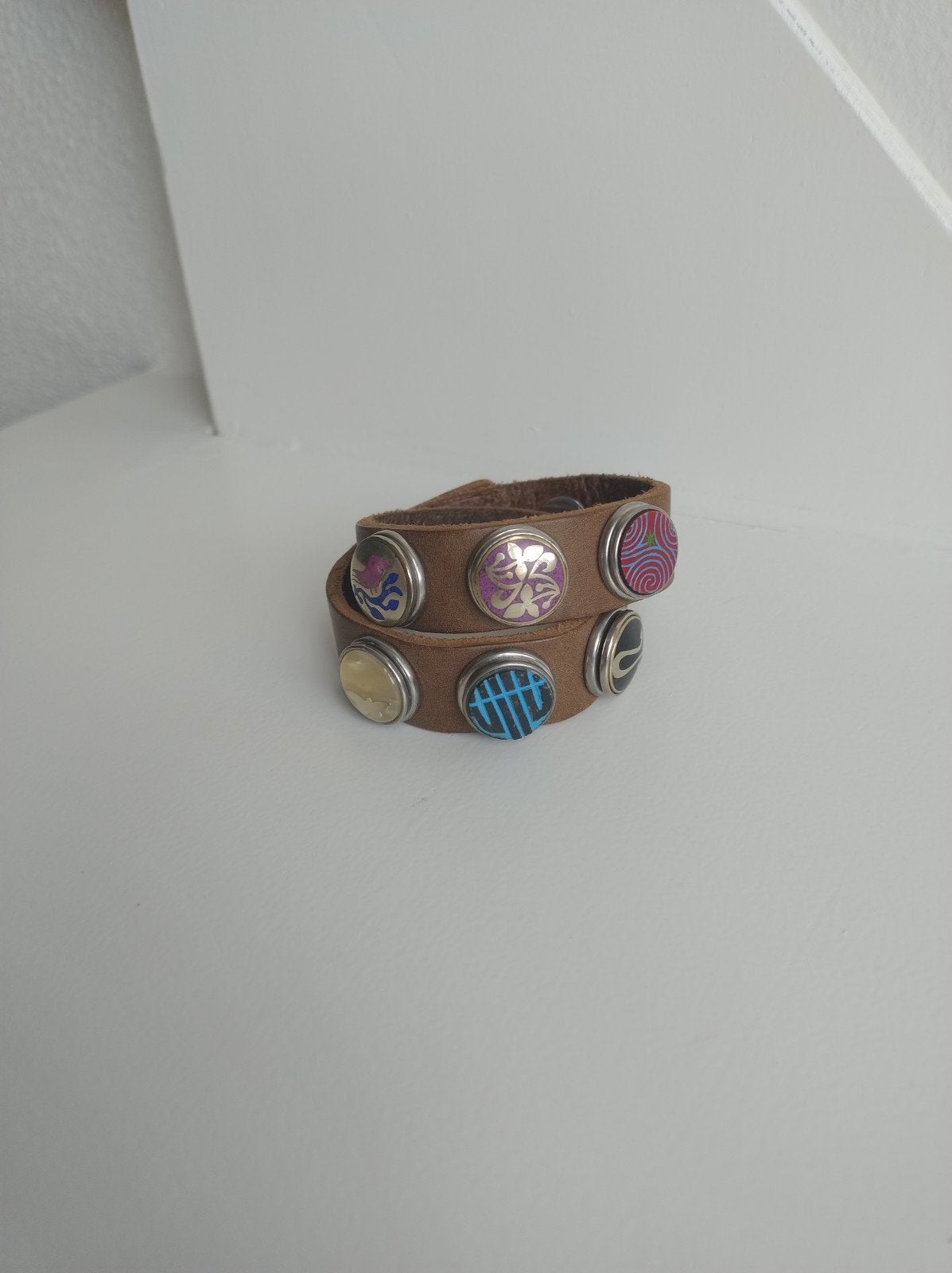 NOOSA Amsterdam Dubbele Leren Armband XS en Chunks, Bruin, Leer, Ophalen of Verzenden, Zo goed als nieuw
