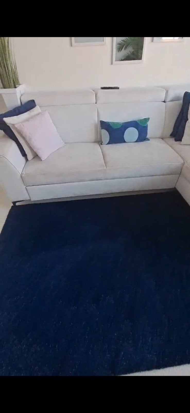 Comfortabele Hoekbank met Slaapfunctie - Wit Stof, Ophalen, 250 tot 300 cm, Gebruikt, Hoekbank