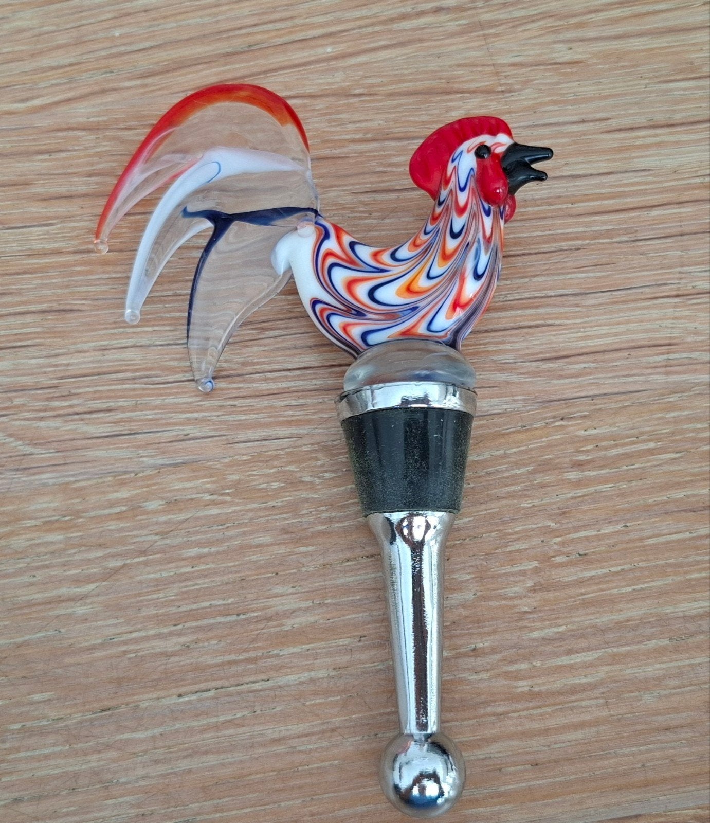 Murano glazen flessenstop haan., Antiek en Kunst, Ophalen of Verzenden