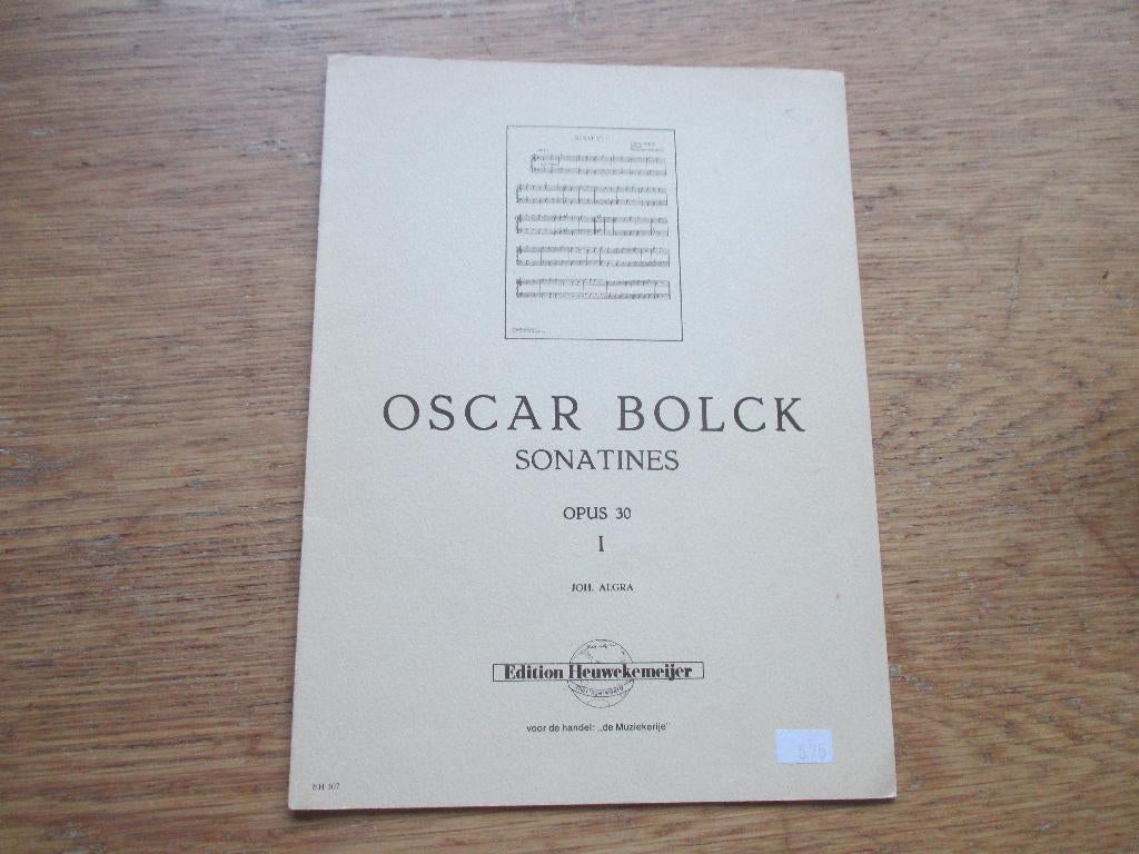 Oscar bolck - sonatines opus 30 - piano, Gebruikt, Klassiek, Ophalen of Verzenden, Artiest of Componist