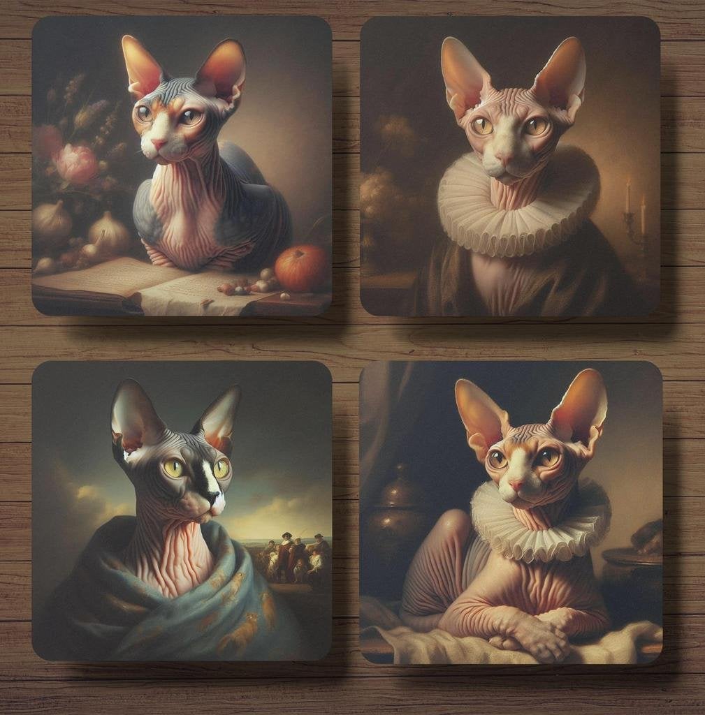 Sphynx Rembrandt stijl onderzetters met houder, Ophalen of Verzenden, Nieuw