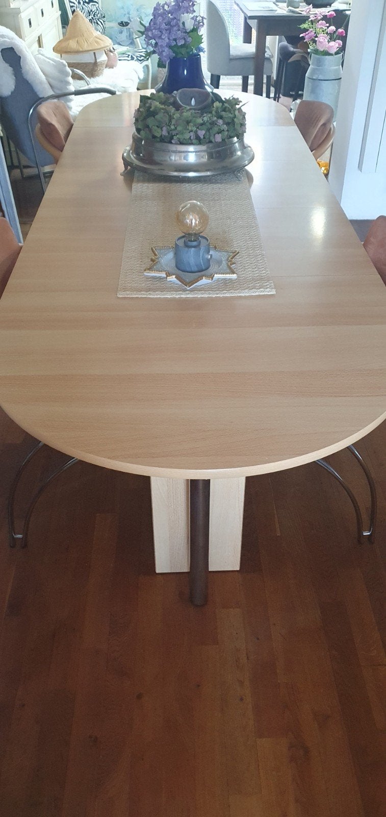 eetkamertafel met 4 stoelen, Ophalen, 100 tot 150 cm, 50 tot 100 cm, Zo goed als nieuw
