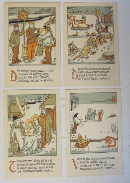 Vlaamse Folklore kerstkaarten Van Immerseel, Verzenden