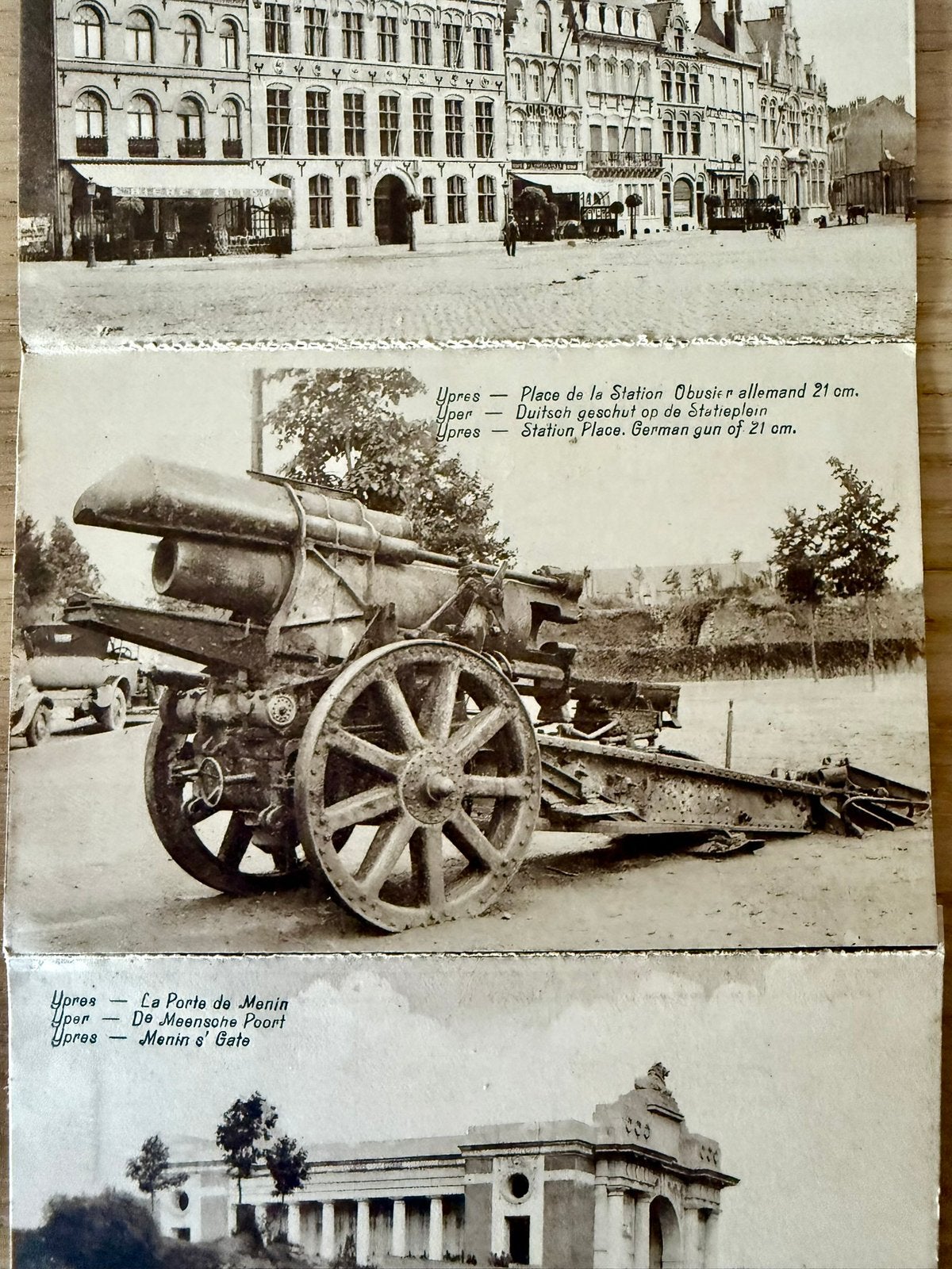 Oude prentkaart Ieper/Ypres – WO1 – Menenpoort, Verzamelen, Verzenden