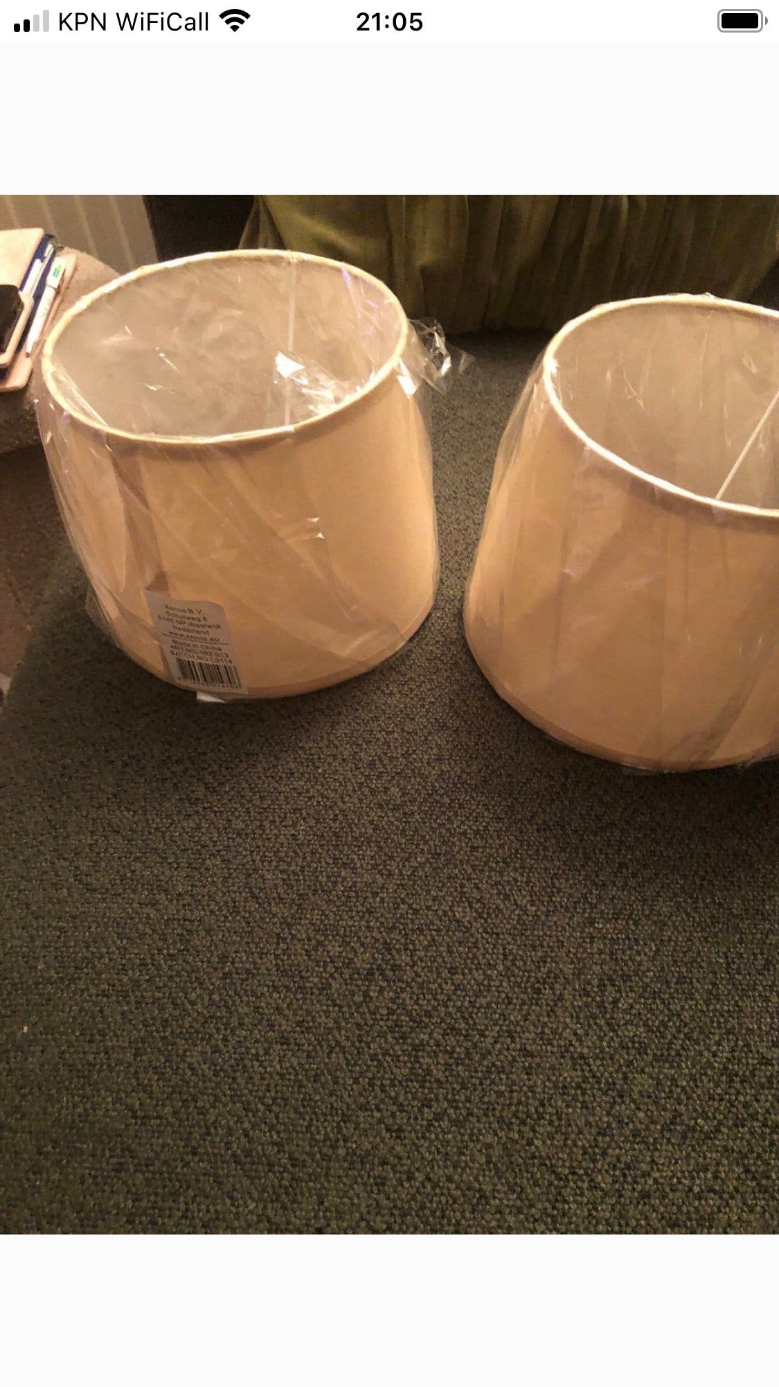Nieuwe crèmekleurige lampenkappen (2 stuks), Ophalen, Tafellamp, Rond, Nieuw