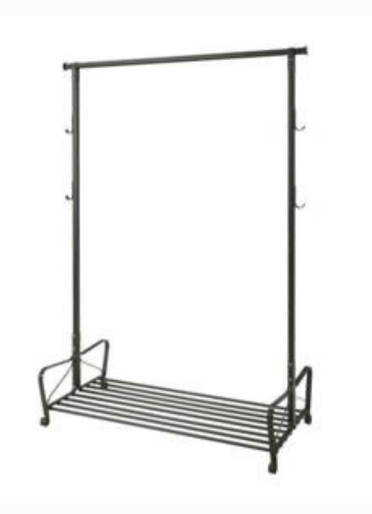 Zwart metalen kledingrek Ikea Portis, Ophalen, Gebruikt
