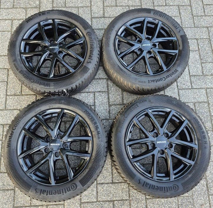 5x112 monaco velgen met winterbanden 16" volkswagen, Auto-onderdelen, Ophalen, Gebruikt, 16 inch, Banden en Velgen