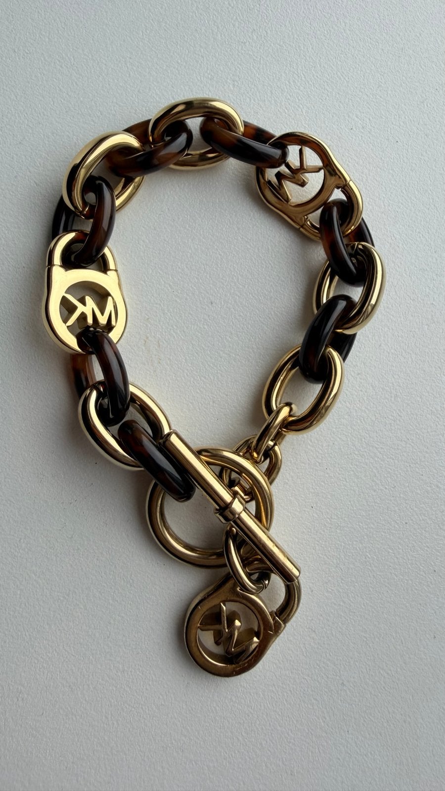 Michael Kors Armband Goudkleurig met Schildpadpatroon, Ophalen of Verzenden, Gebruikt, Goud, Overige materialen