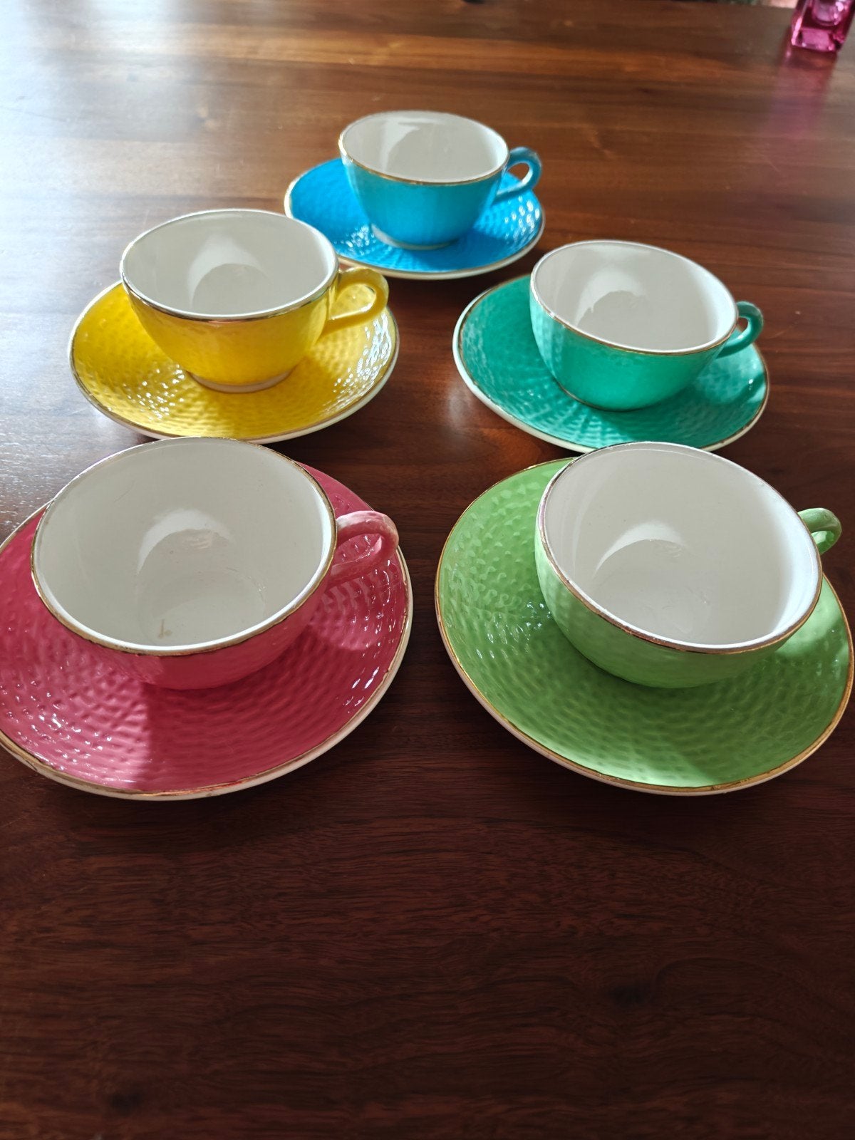 Vintage Sarreguemines Digoin Kop en Schotels, Ophalen of Verzenden