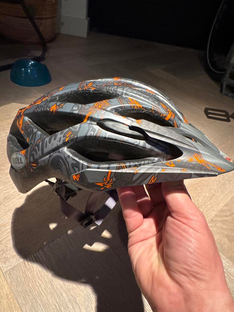 Bell Fietshelm Maat S - Grijs/Oranje, Ophalen of Verzenden, Gebruikt, S, Heer of Dame