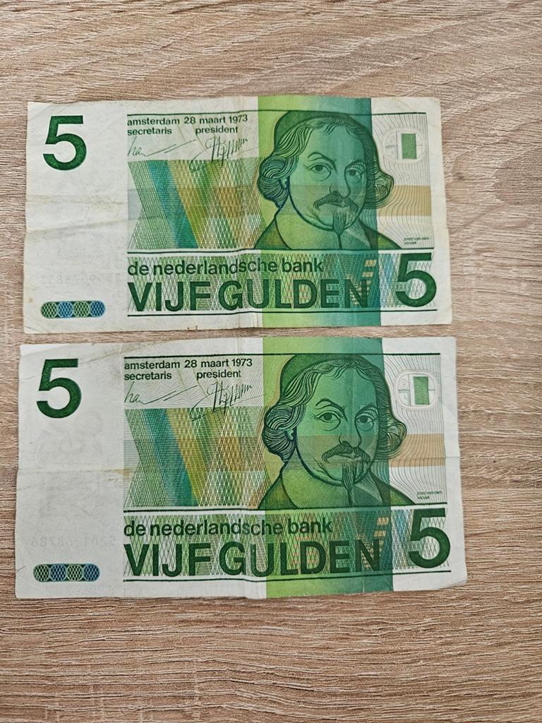 2x 5 gulden Nederland set Vondel, Ophalen of Verzenden, 5 gulden, Setje