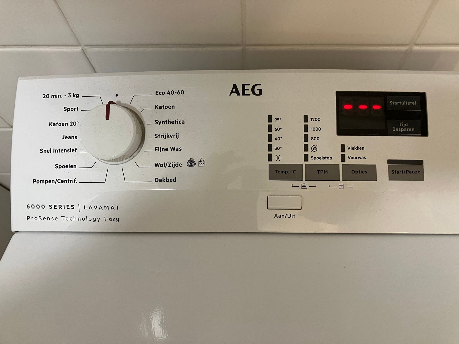AEG L6000 Lavamat 6kg Bovenlader Wasmachine, Witgoed en Apparatuur, Ophalen, 1200 tot 1600 toeren, Gebruikt, 4 tot 6 kg