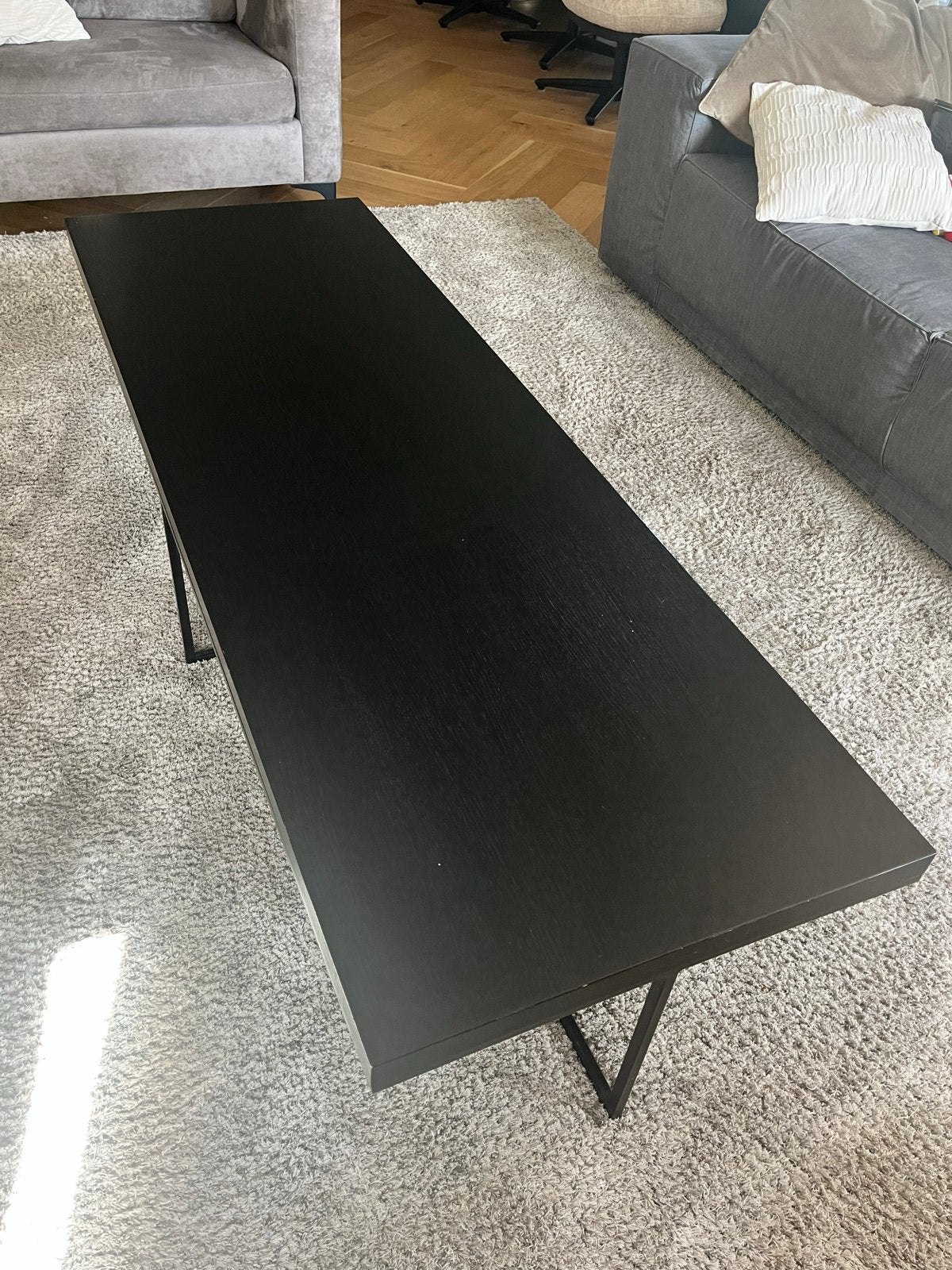 Zwarte salontafel van Maison Manon, Gebruikt, 150 tot 200 cm, Overige houtsoorten, 50 tot 100 cm
