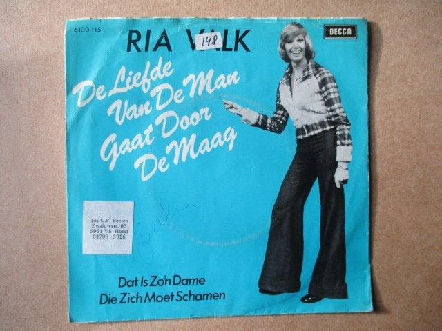 s0609 ria valk - de liefde van de man gaat door de maag, Cd's en Dvd's, Ophalen, Gebruikt, 7 inch, Overige genres