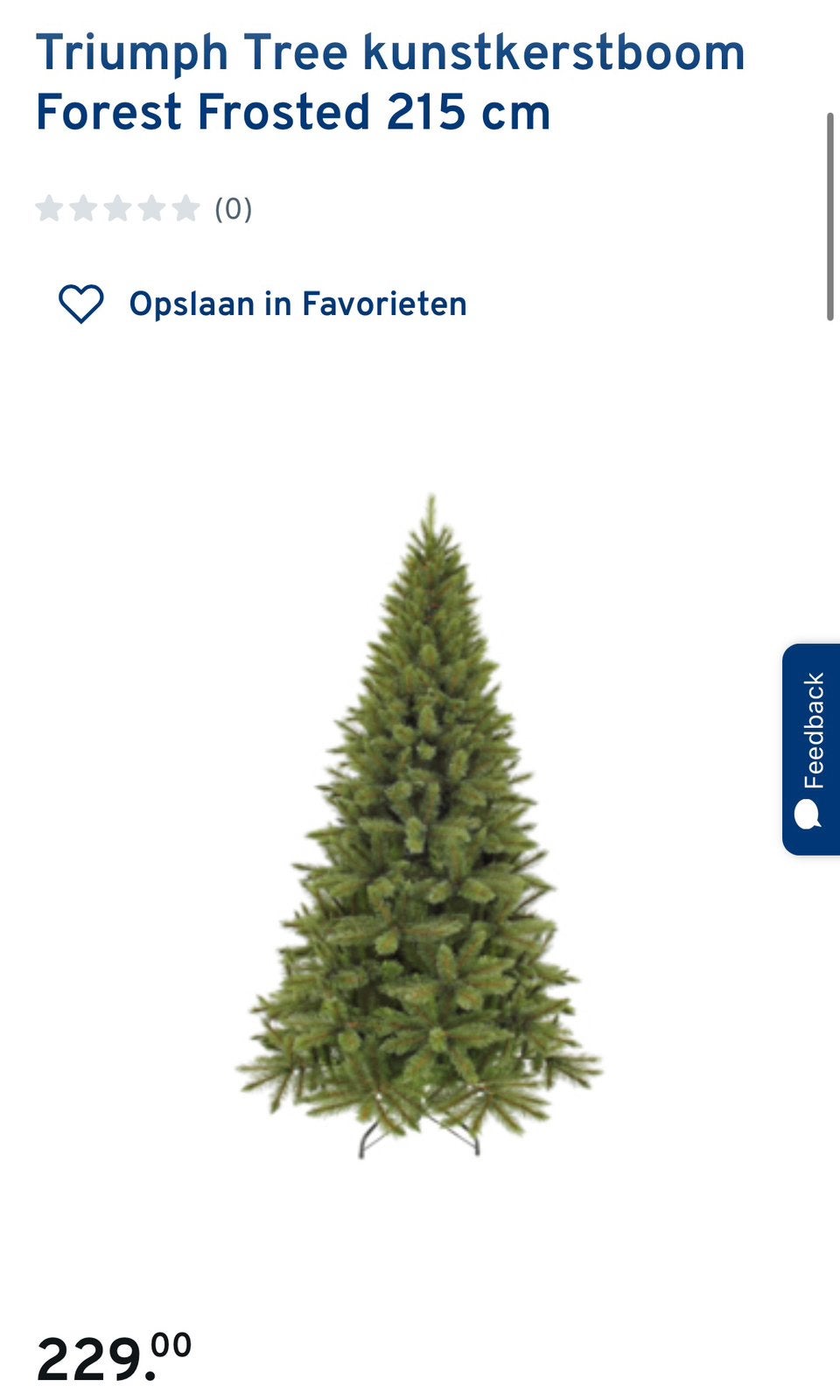 Triumph Tree kunstkerstboom Forest Frosted 215 cm, Ophalen of Verzenden, Zo goed als nieuw