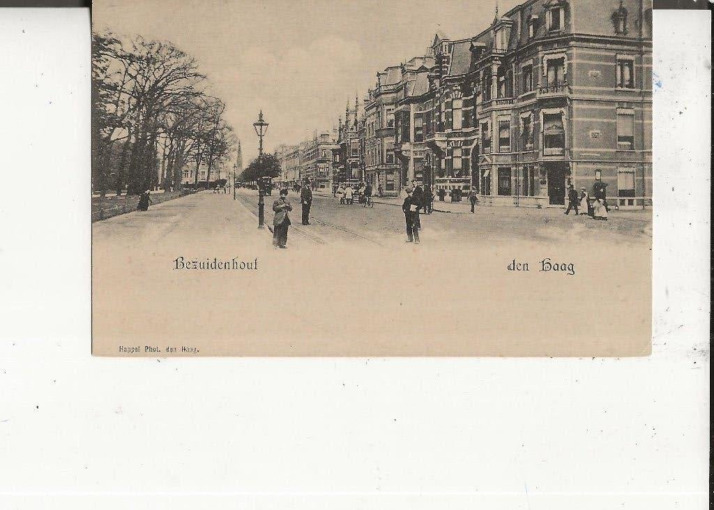 Den Haag Bezuidenhout met Paardentram Photo Happel, Verzamelen, Ophalen of Verzenden, Voor 1920, Ongelopen, Zuid-Holland