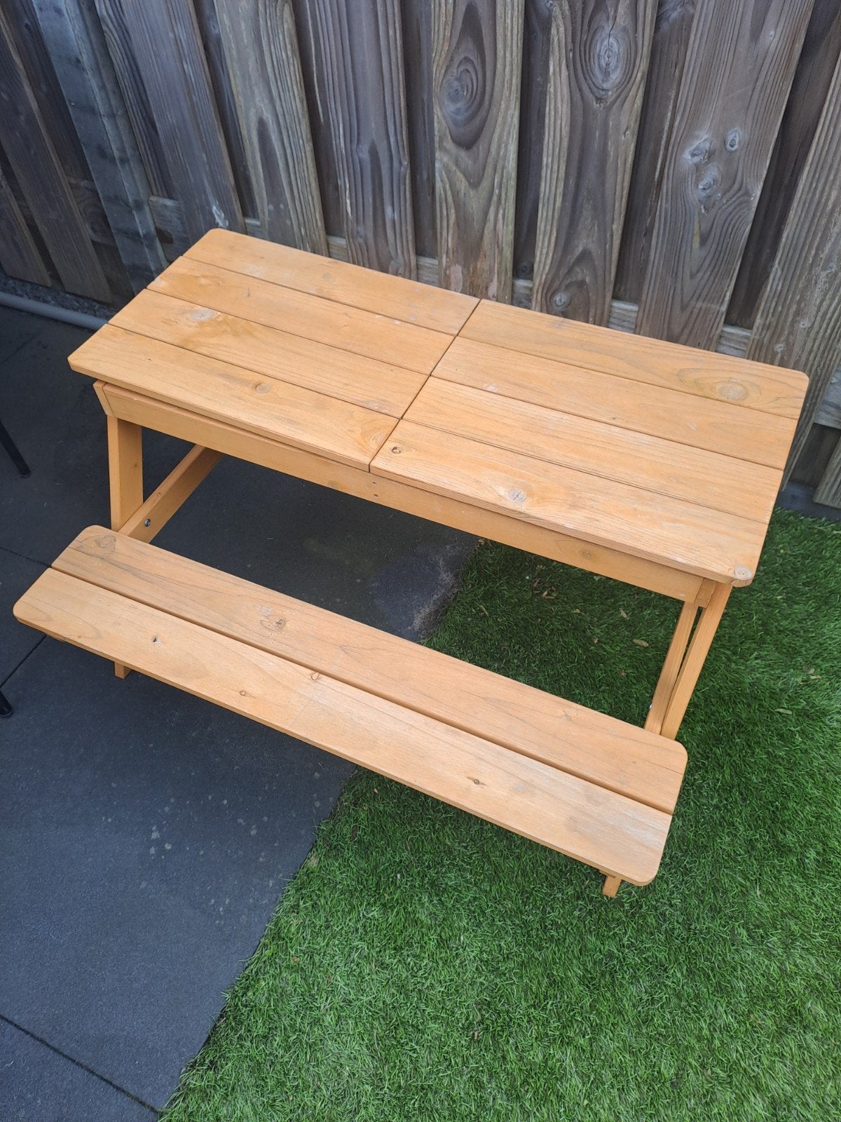 Houten picknicktafel met zandbak voor kinderen, Kinderen en Baby's, Ophalen, Gebruikt