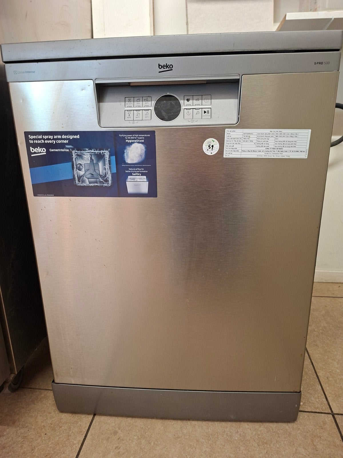 Beko DPRO 500 Vrijstaande Vaatwasser - Gebruikt, Witgoed en Apparatuur, Vaatwasmachines, Ophalen, Gebruikt, Vrijstaand