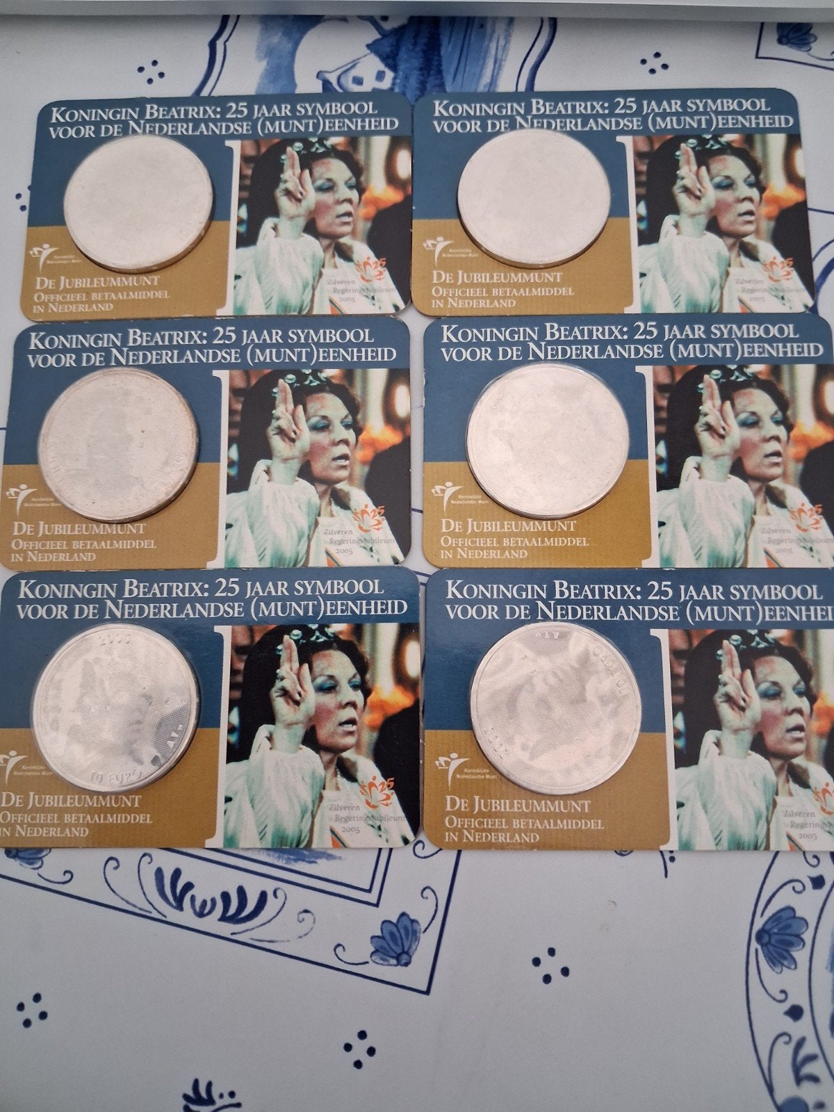 6 x Zilveren herdenkingsmunt, Ophalen of Verzenden, Nederland, Munten