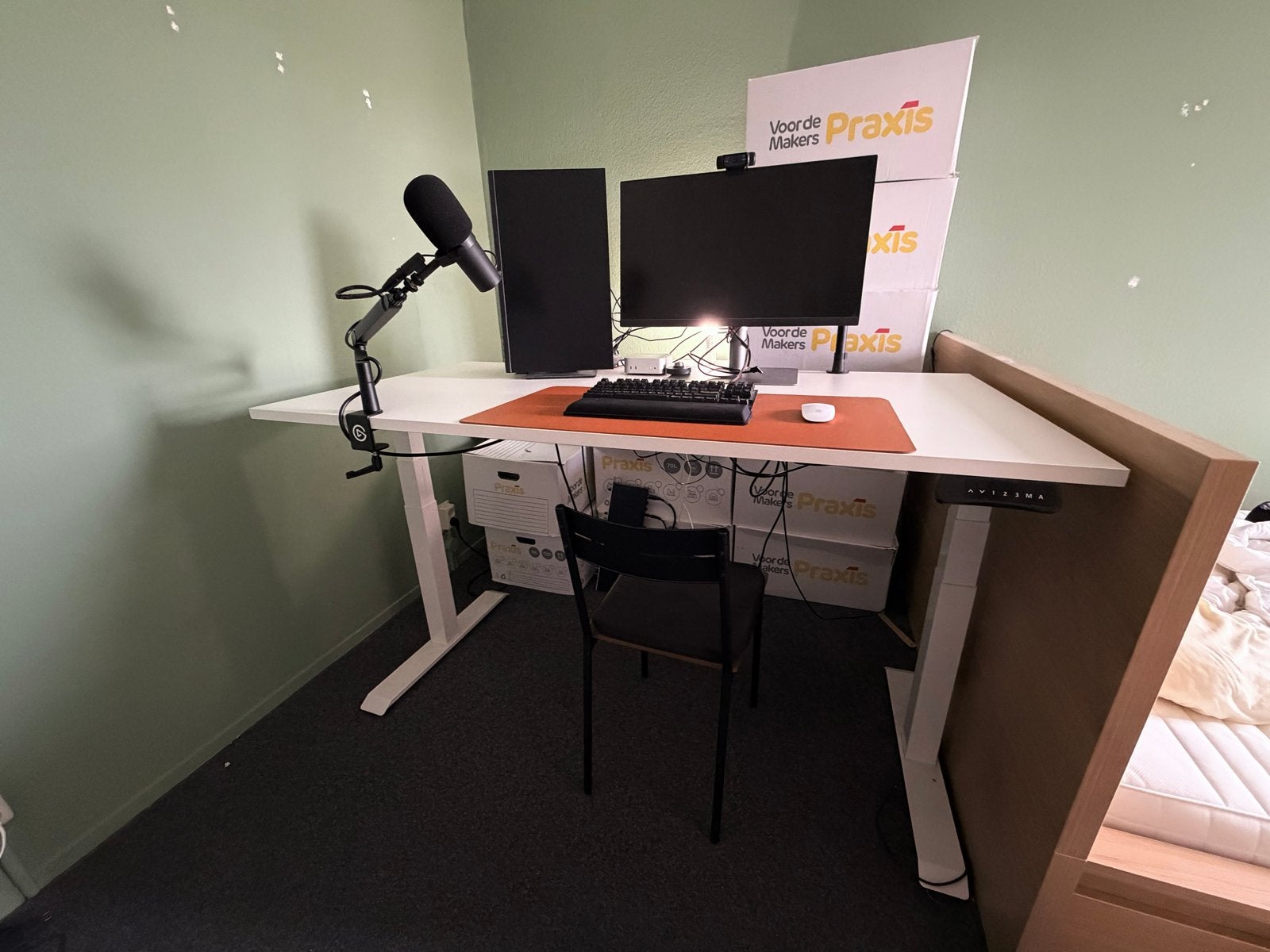 Euroseats Elektrisch Zit Sta Bureau 160x80 Wit, Huis en Inrichting, Bureaus, Ophalen, Zit-sta bureau, Spaanplaat of MDF, Zo goed als nieuw