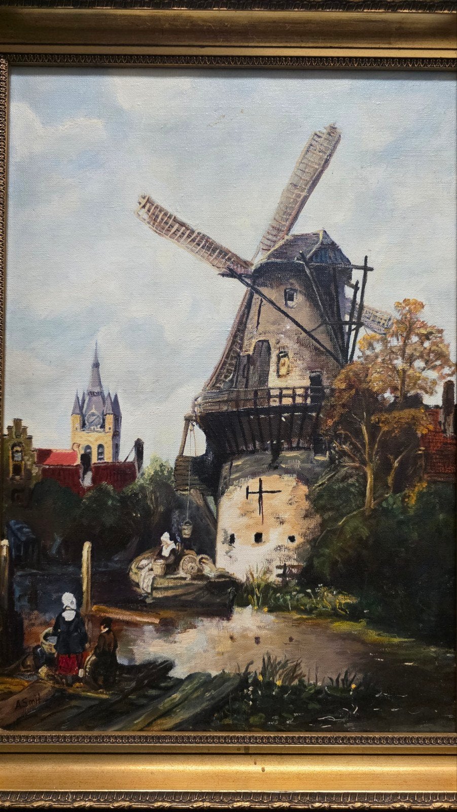 groot antiek schilderij, Ophalen