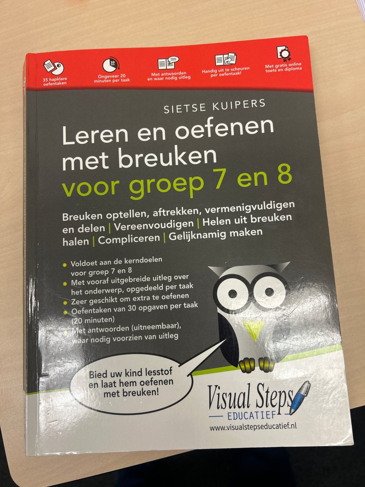 Leren en oefenen met breuken voor groep 7 en 8 - Sietse Kuip, Boeken, Ophalen of Verzenden, Beta, Zo goed als nieuw, Overige niveaus