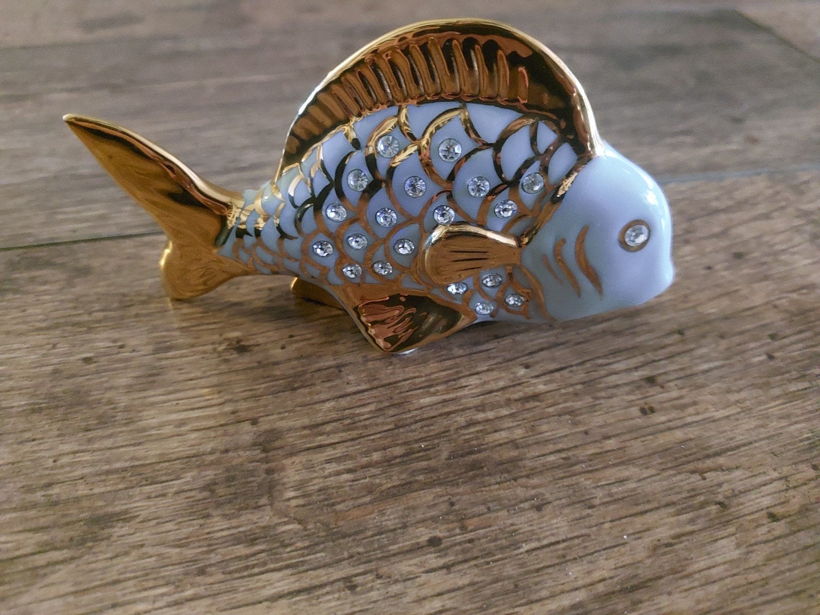 capodimonte vis met swarovski kristal., Antiek en Kunst, Ophalen of Verzenden