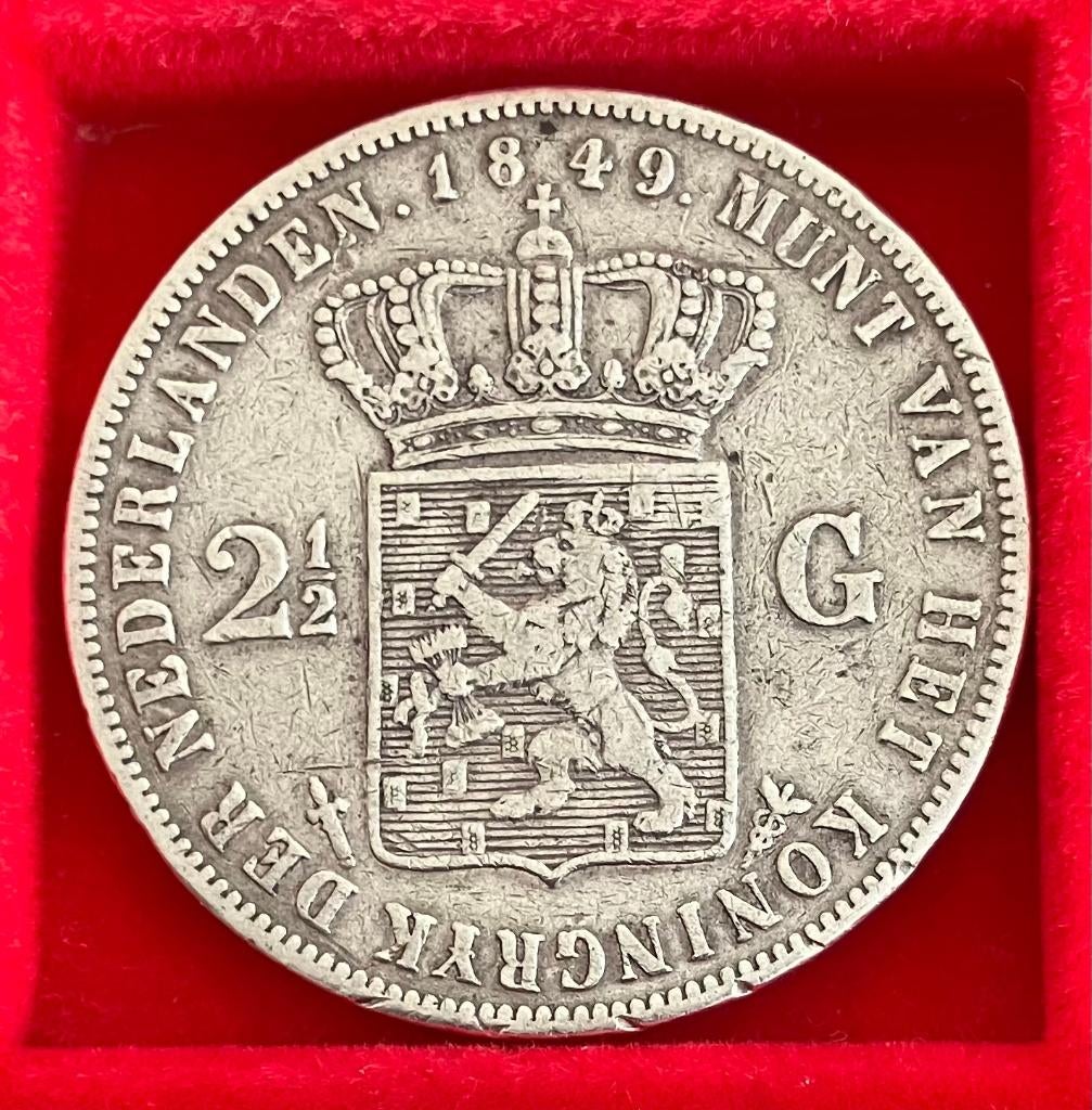 VERSCHILLENDE JAREN 2,5 gulden Willem III, Postzegels en Munten, Munten | Nederland, Ophalen, Koning Willem III, Zilver, Losse munt