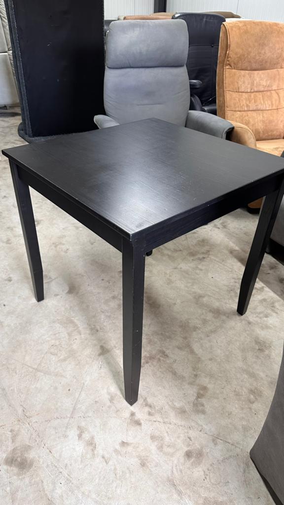 Eetkamertafel 74x74 (zwart), Ophalen, 50 tot 100 cm, Zo goed als nieuw, 150 tot 200 cm
