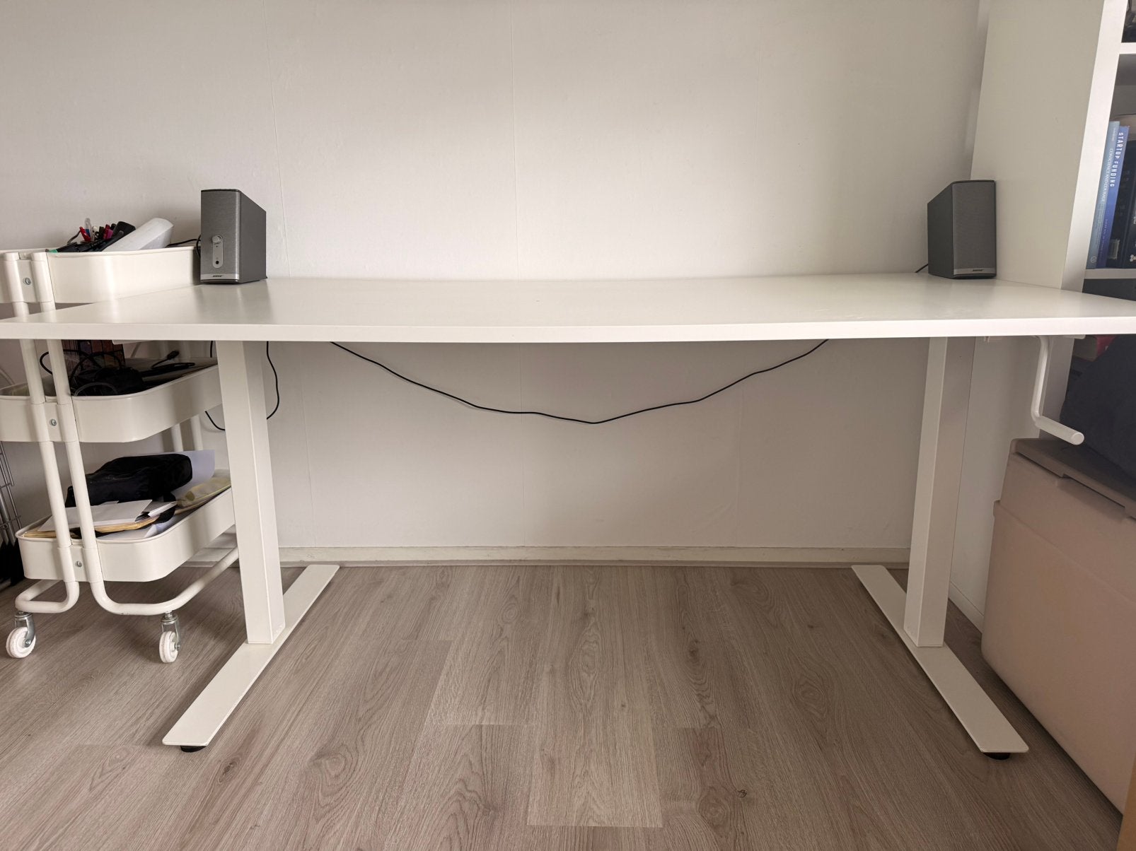 Zit/sta bureau Ikea, Ophalen, 160 cm, Zo goed als nieuw, Wit