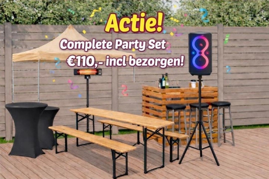 Feestpakket verhuur complete voordelige set met JBL Partybox, Ophalen, Overige