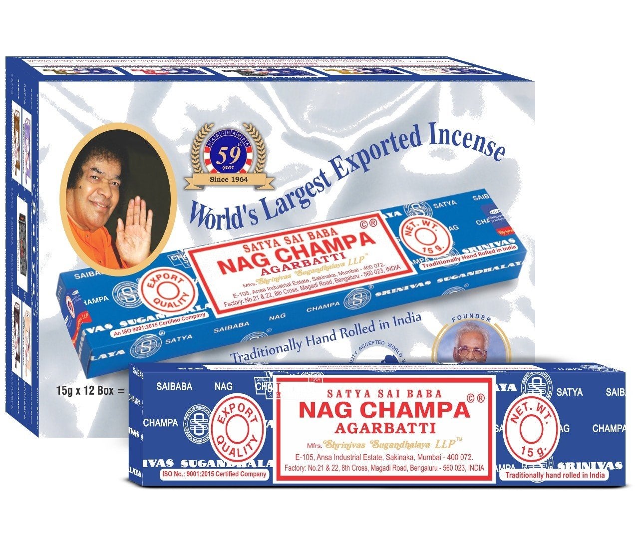 Nag Champa Satya wierook 12x15 gram € 12,-, Verzamelen, Mineralen en Fossielen, Ophalen of Verzenden, Mineraal