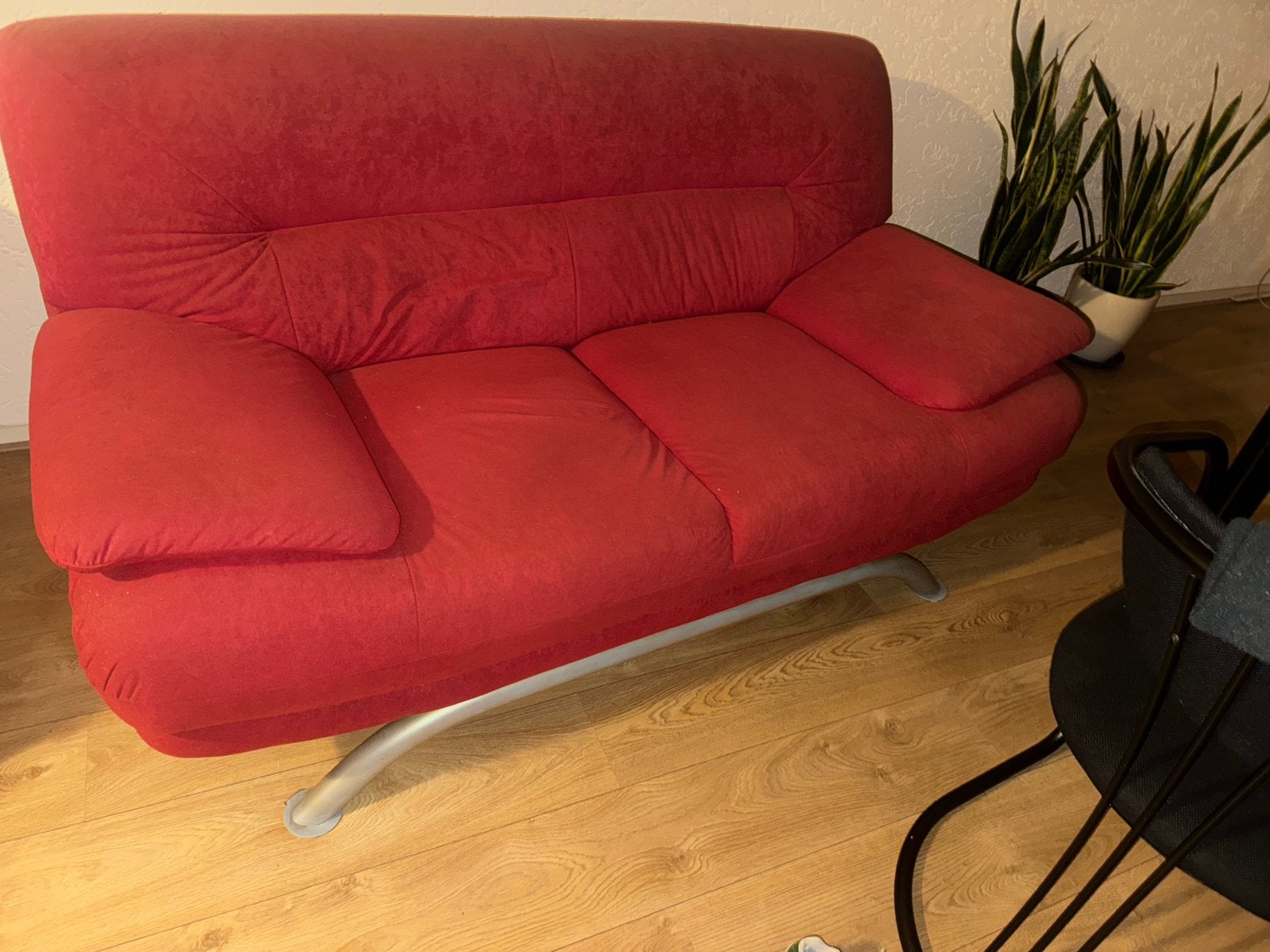 Twee personen Rode bank ., Ophalen, 90 cm, Tweepersoons, 190 cm of minder
