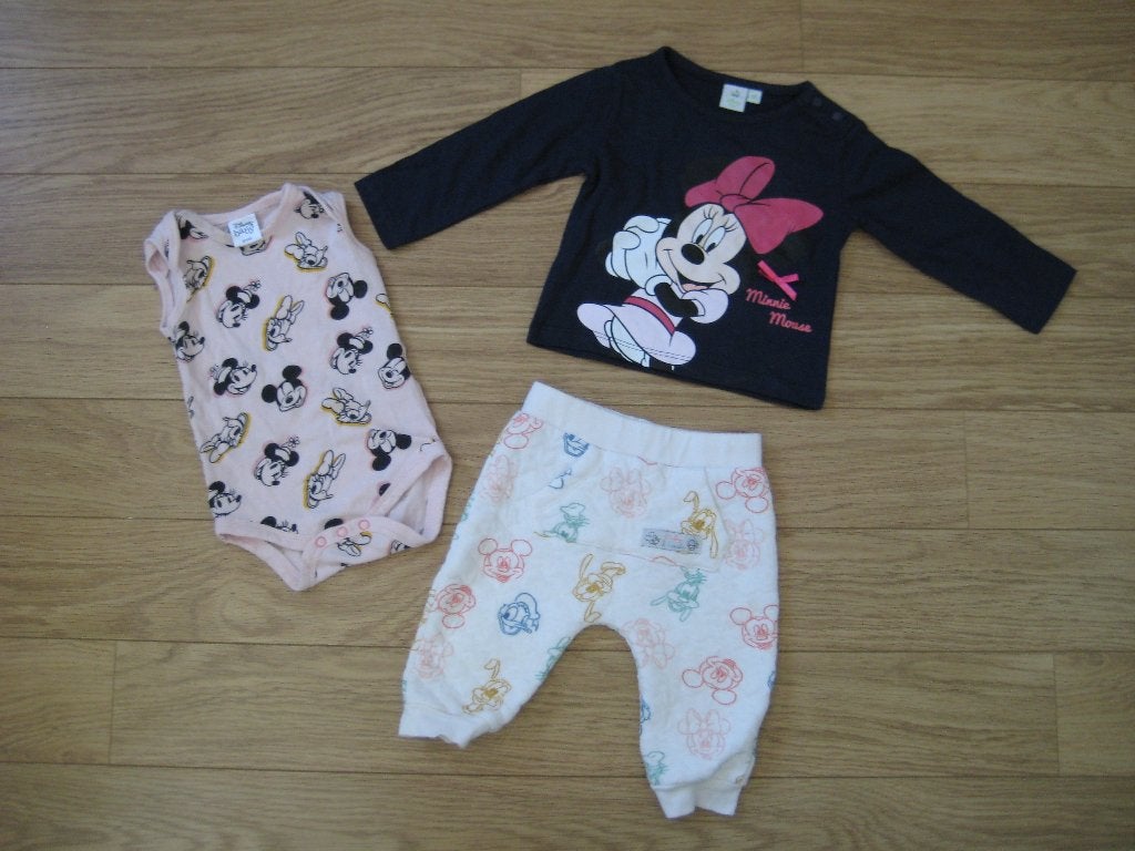 Minnie Mouse romper, broek + longsleeve maat 62/68, Gebruikt, Broekje, Meisje, Ophalen of Verzenden