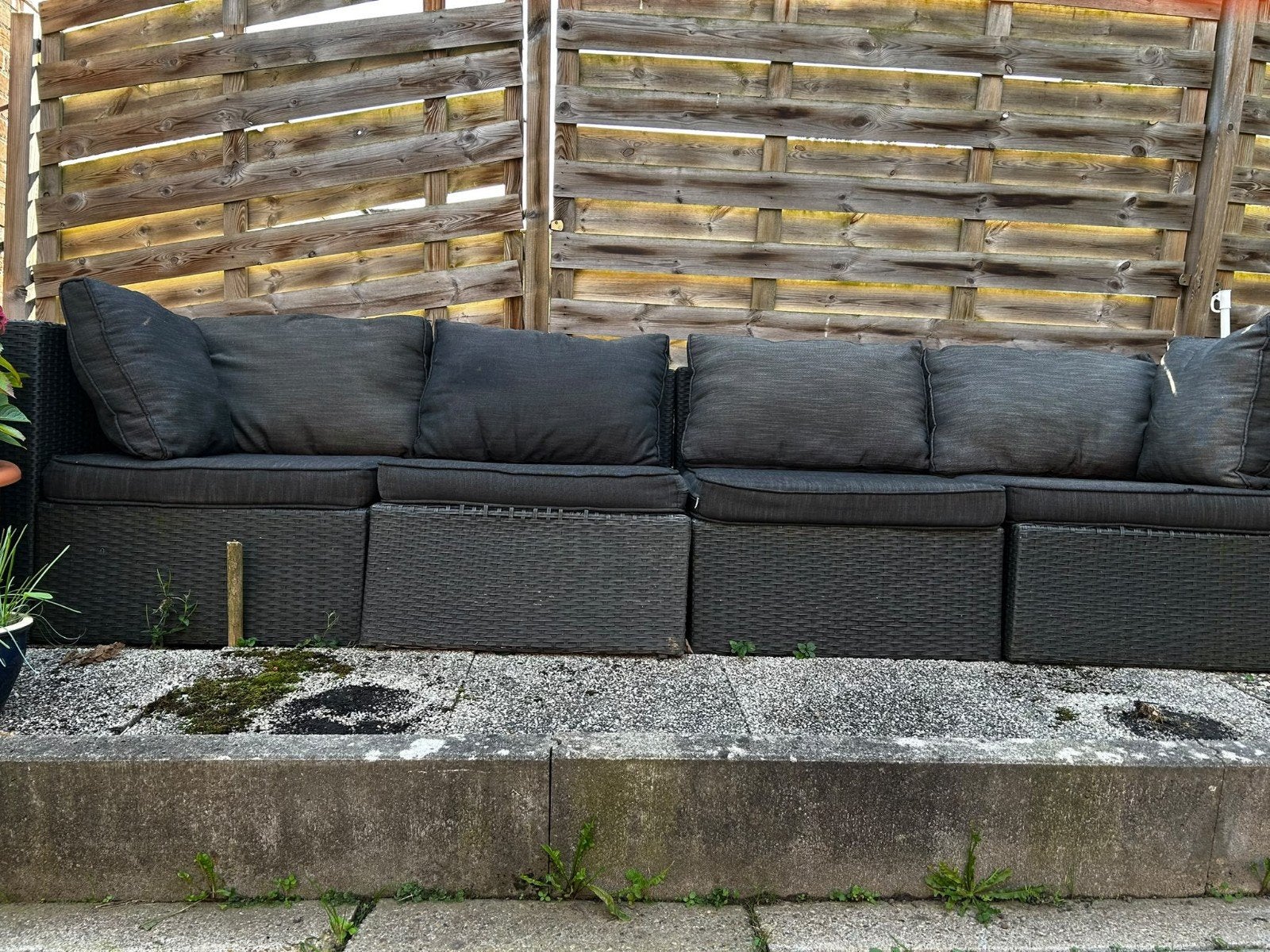 tuinbank met kussens, Tuin en Terras, Ophalen, Gebruikt, Wicker