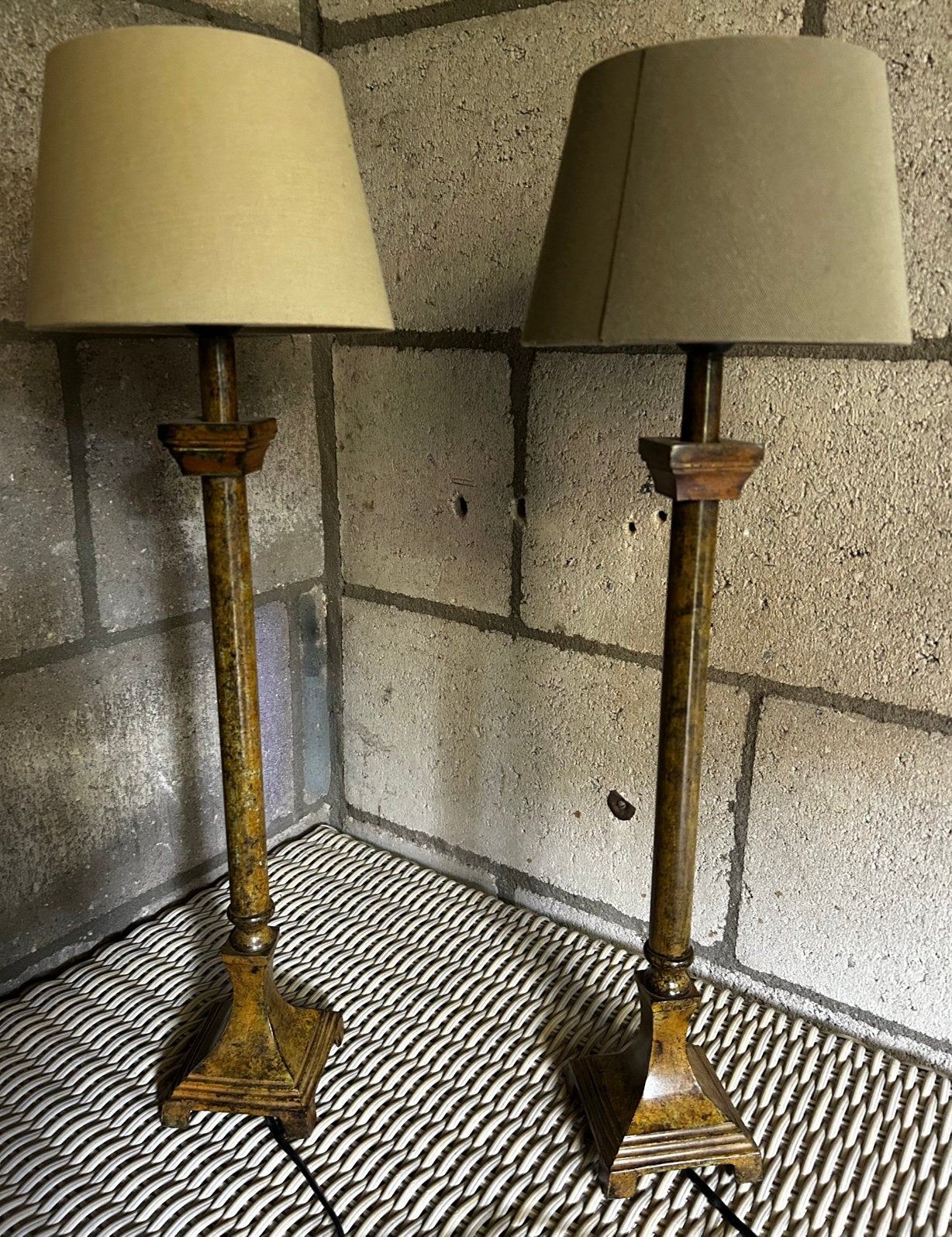 2 Kullmann Hollywood Regency tafellampen, Overige typen, Gebruikt, Overige merken, Met kap
