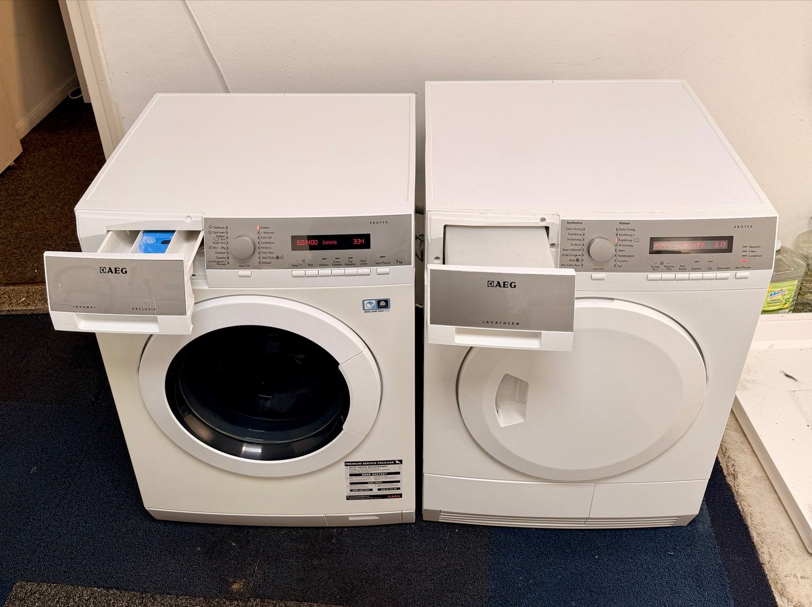 AEG Lavamat wasmachine en Lavatherm Warmtepomp droger set, Gebruikt, Www.aeg.com, Ophalen of Verzenden, Nederland