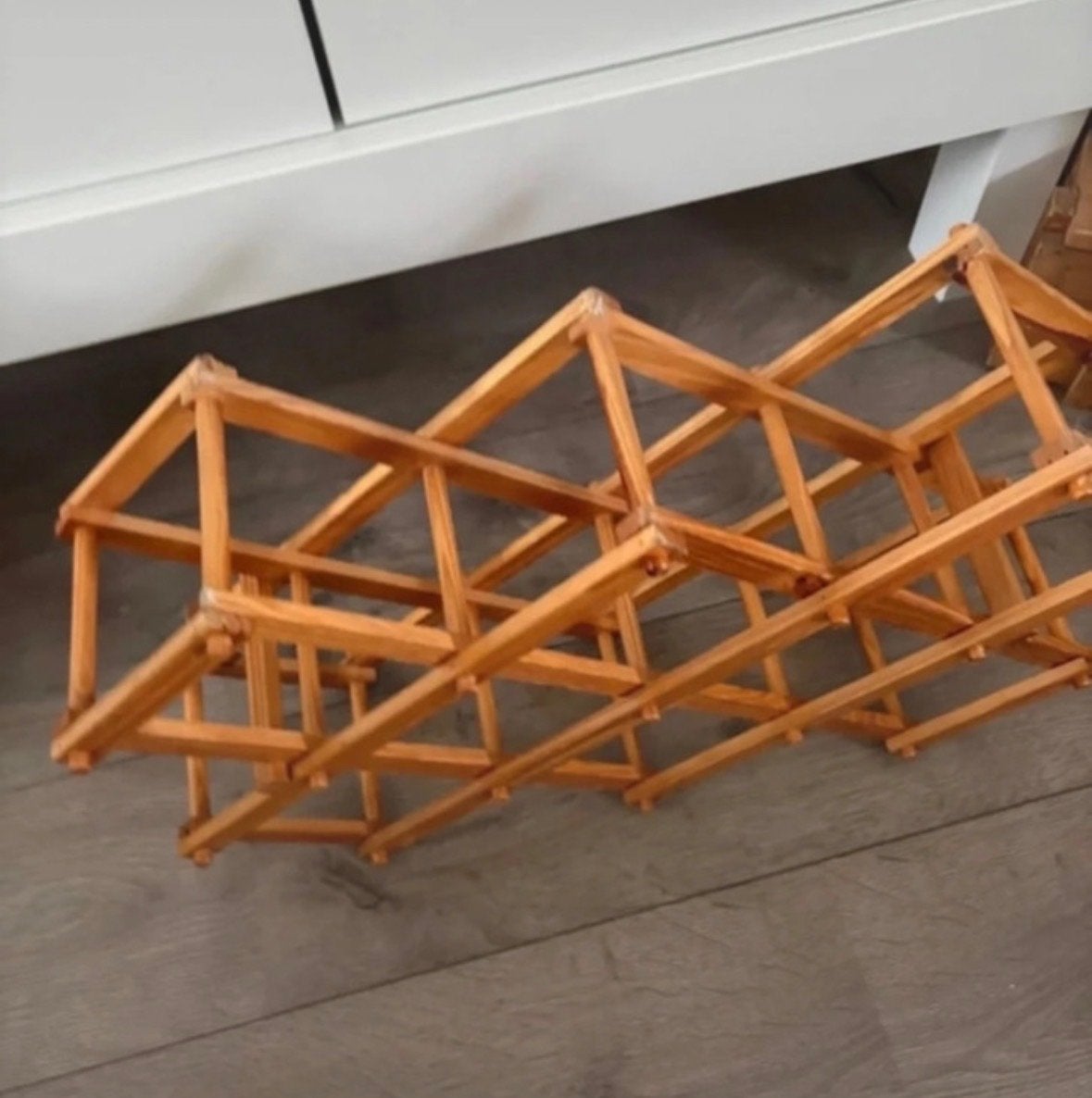 Vintage houten wijnrek - 56x37x14 cm, Ophalen, Gebruikt, 5 tot 15 flessen, 5 – 50