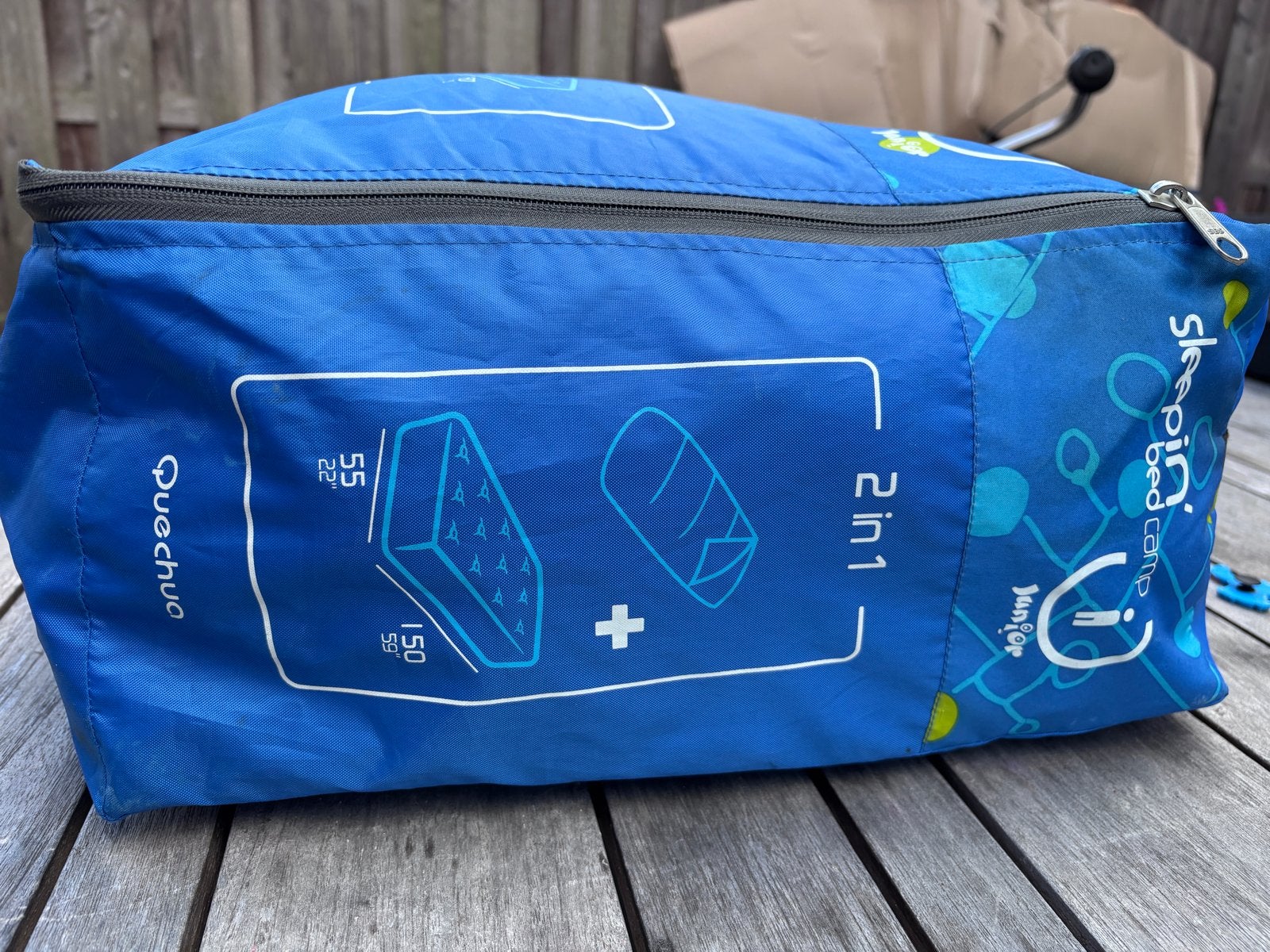 Quechua Sleepin' Bed Camp Junior 2-in-1 Slaapzak en Matras, Ophalen of Verzenden, Zo goed als nieuw