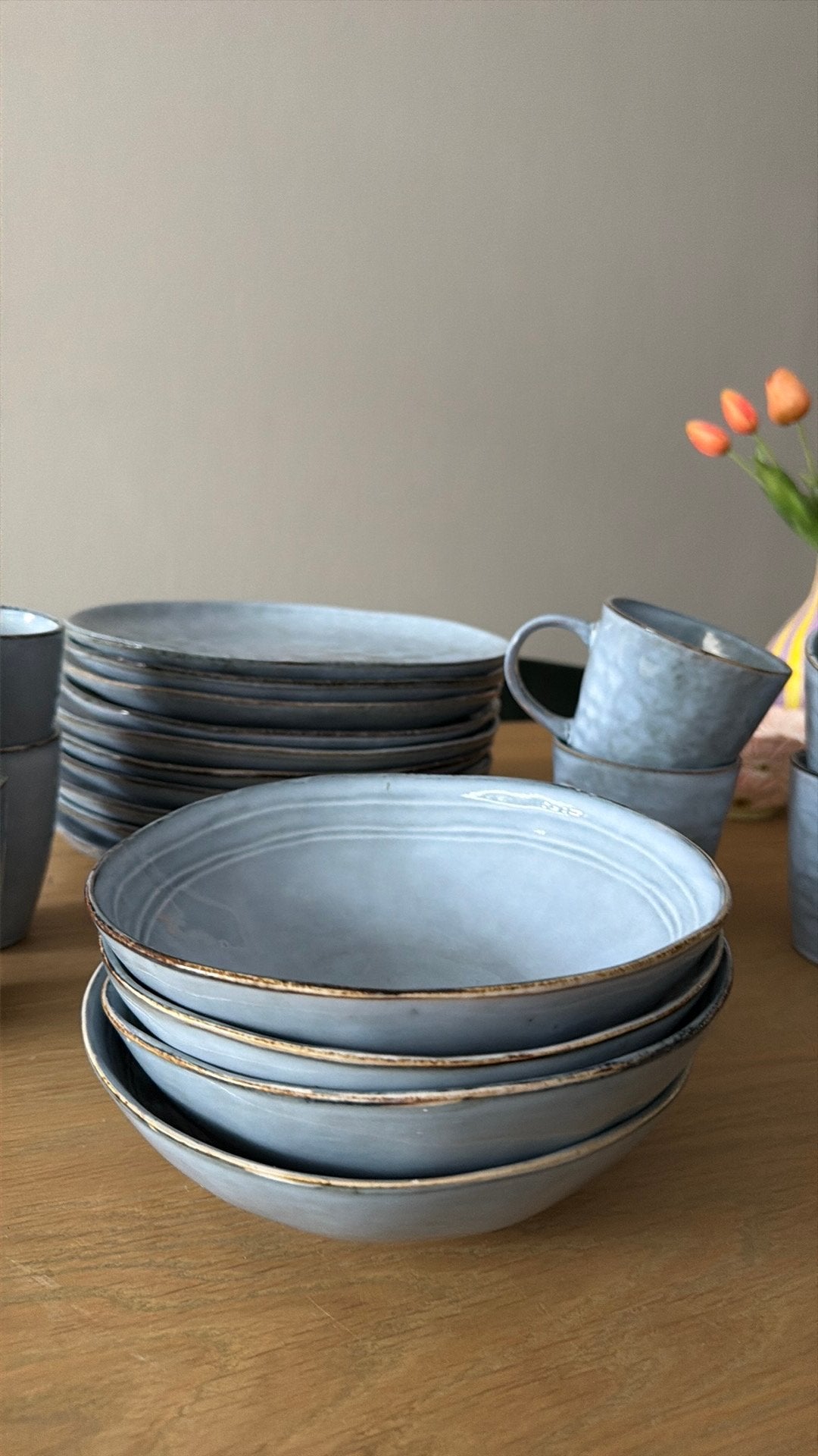 Blauw servies xenos 48 stuks, Ophalen, Overige materialen, 6 meter of meer, Overige typen