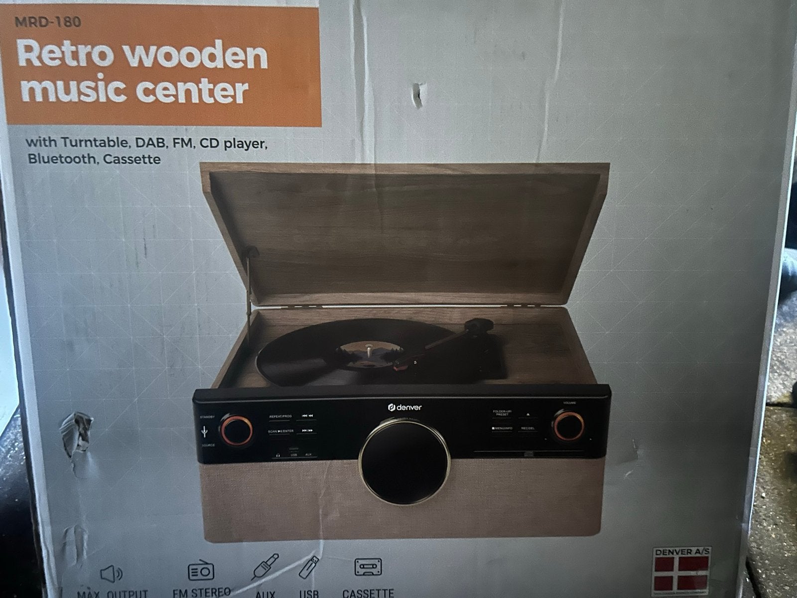 Denver MRD-180 Retro Houten Muziekcentrum, Overige merken, Cassettedeck, MP3-aansluiting, Nieuw