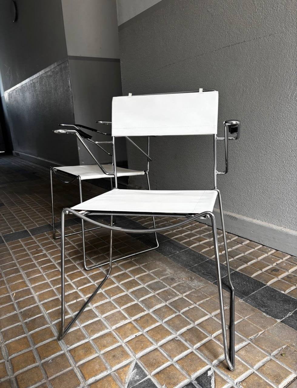 vintage mid-century italiaans design stoelen (2x), Ophalen, Zo goed als nieuw, Campingstoel