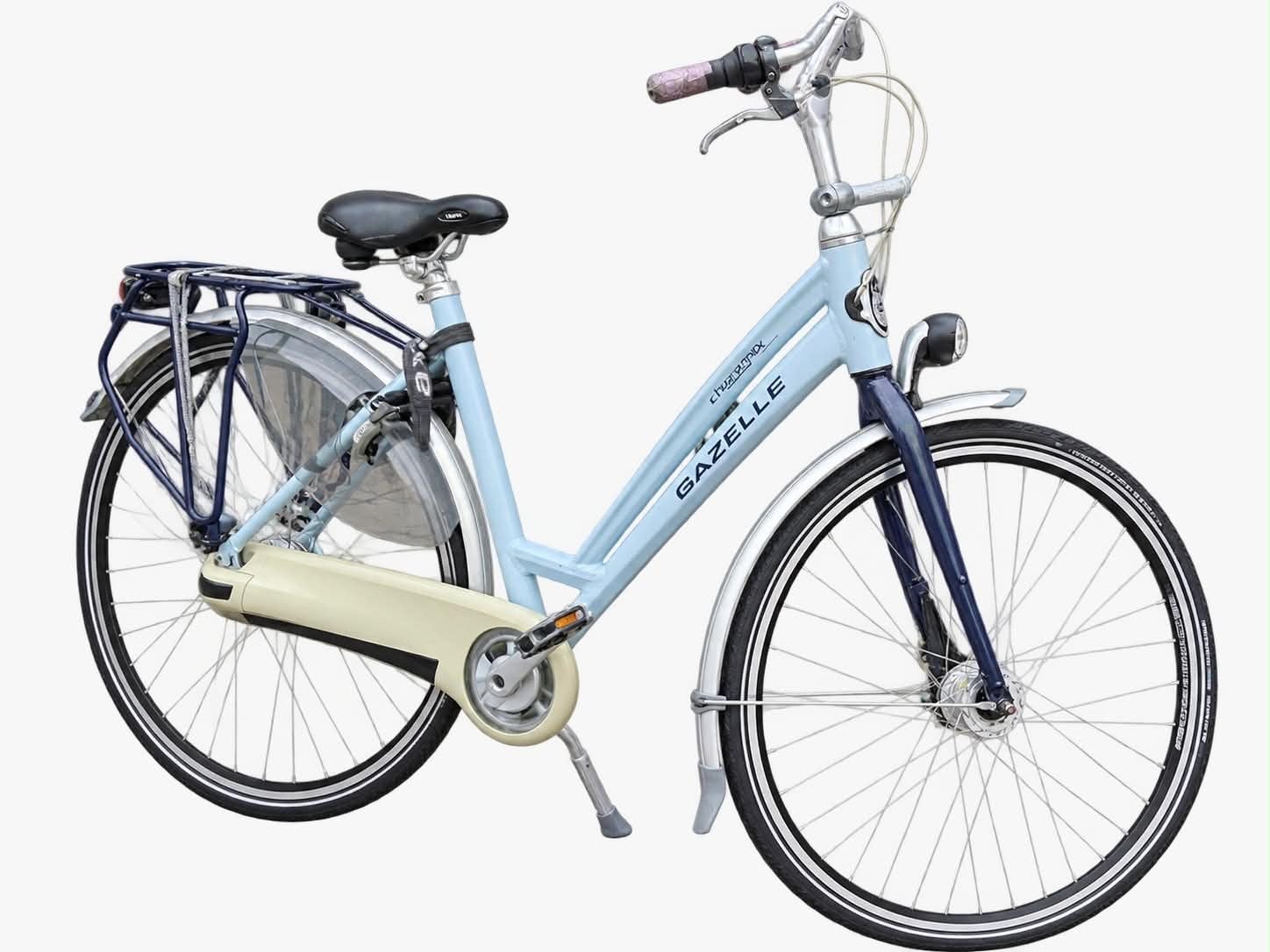 Gazelle stadsfiets - Lichtblauw damesmodel, Fietsen en Brommers, Gebruikt, Velgrem, Versnellingen, Ophalen of Verzenden