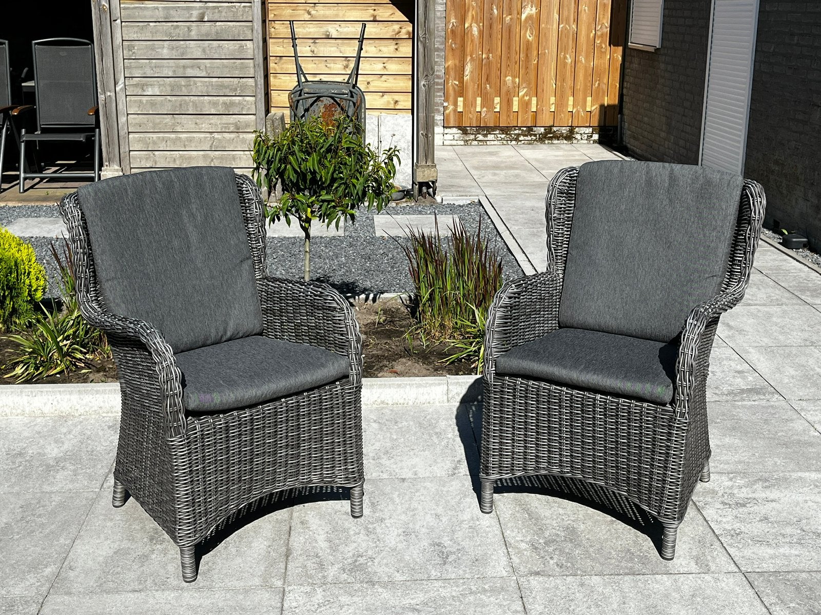 Luxe wicker loungeset (2 tuinstoelen), Ophalen, Wicker