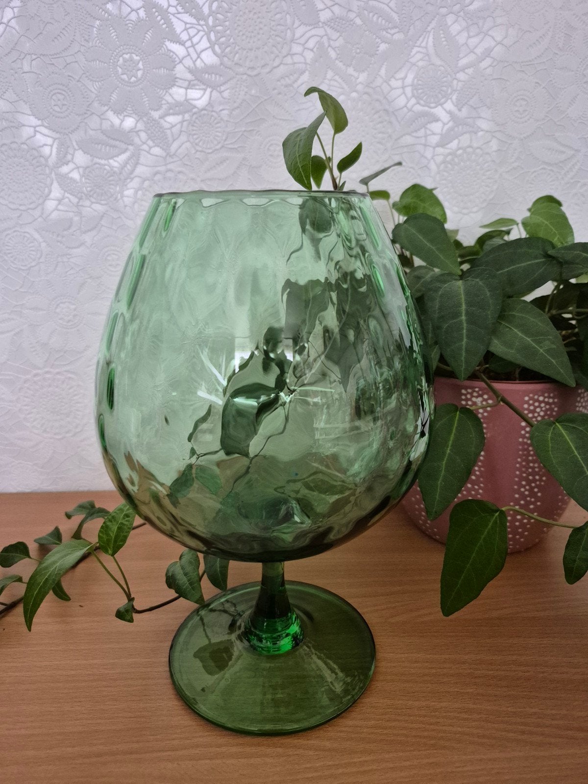 Prachtig vintage Empoli glass Italy kunstglas,  snifter., Ophalen of Verzenden