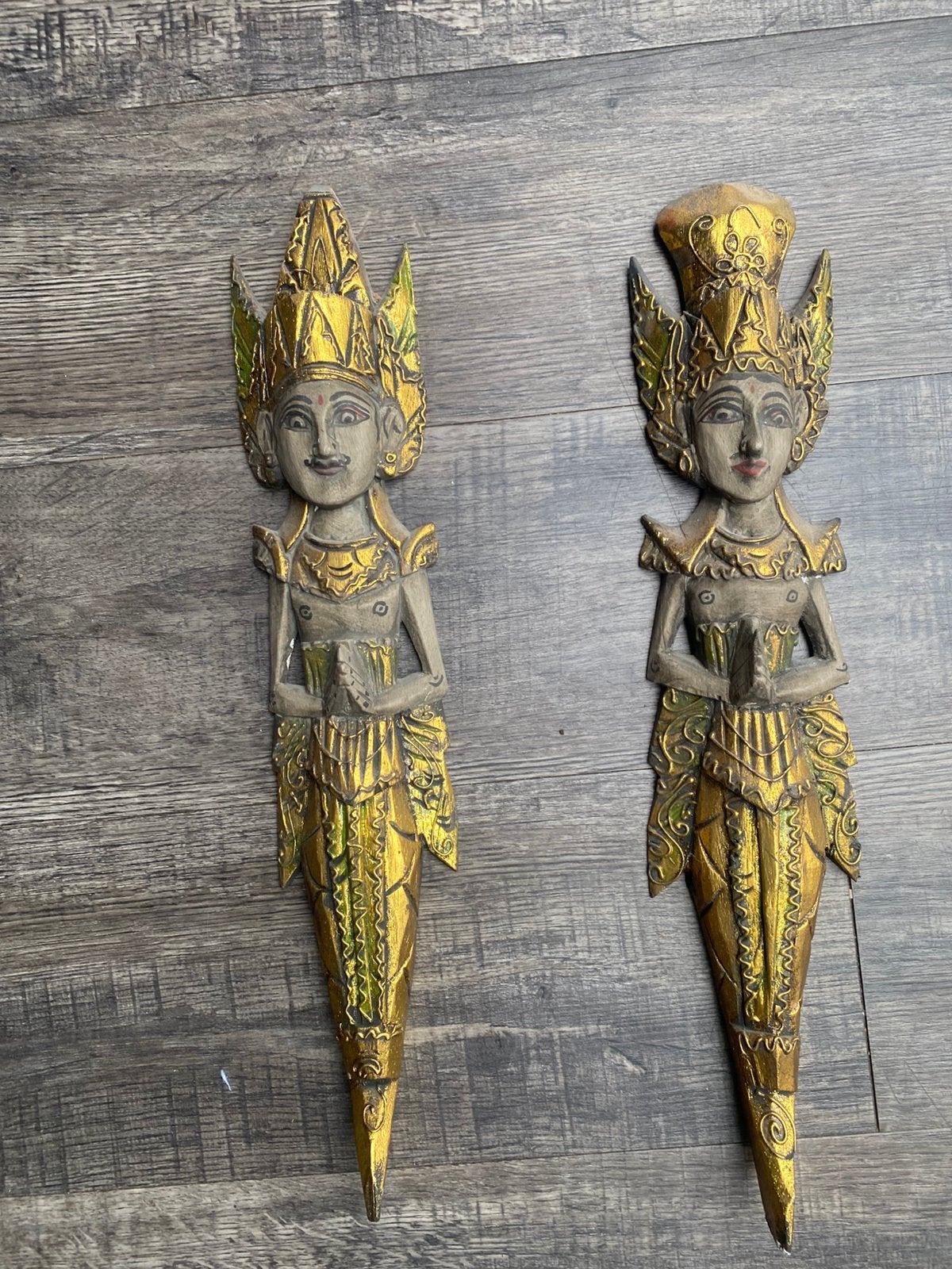 Set van 2 Handgesneden Balinese Tempelwachters – Hout, Antiek en Kunst, Ophalen