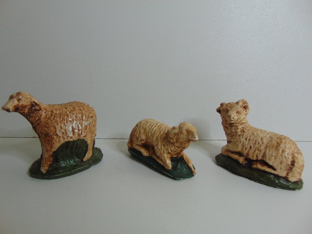 Antieke gipsen kerst Dieren voor uw Stal, Ophalen of Verzenden, Gebruikt