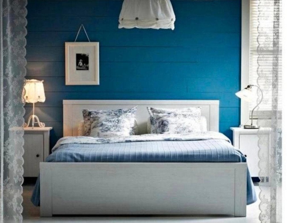 Ikea double bed,slatted bases,good mattress (140x200cm)., Ophalen, Zo goed als nieuw, Tweepersoons