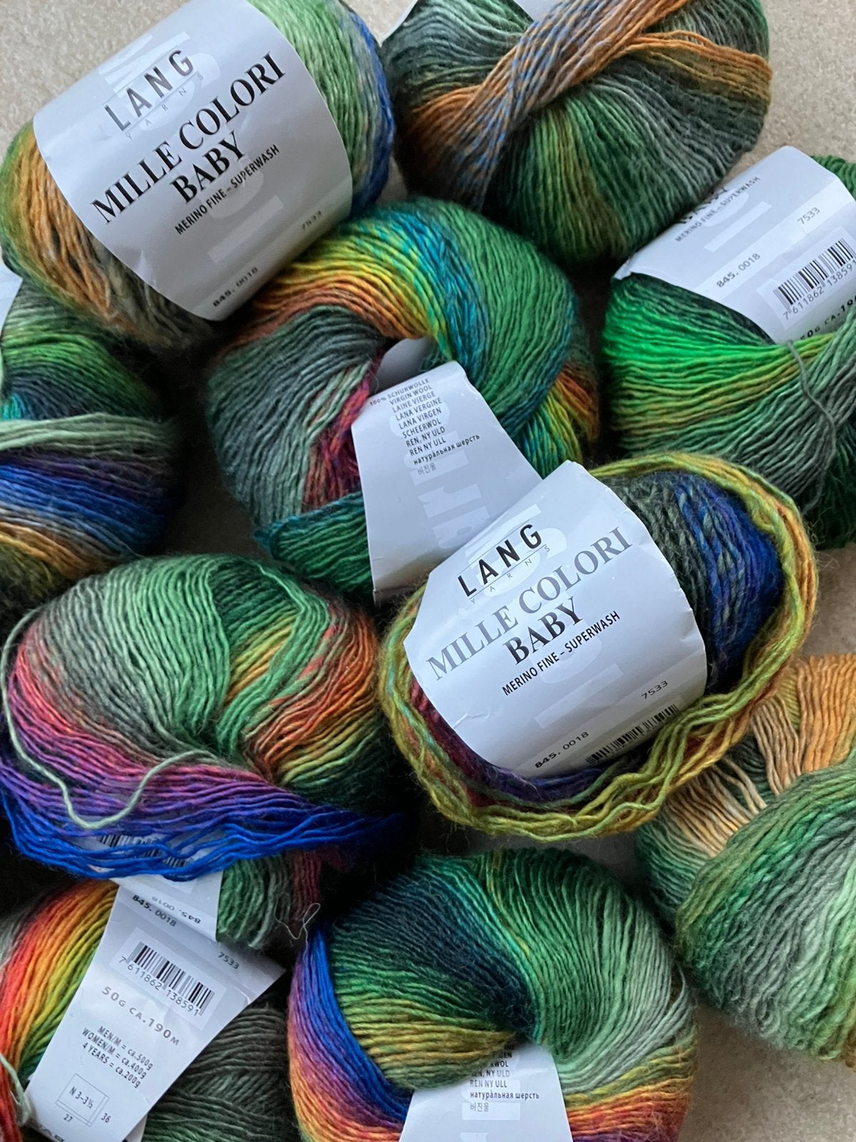 11 Lang Yarns Mille Colori Baby, kleur 0018, Ophalen of Verzenden, Nieuw, Breien of Haken, Patroon of Boek